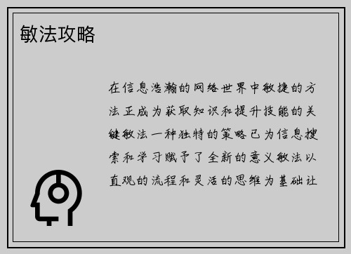 敏法攻略